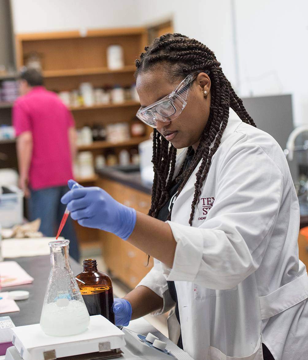 black female science student
