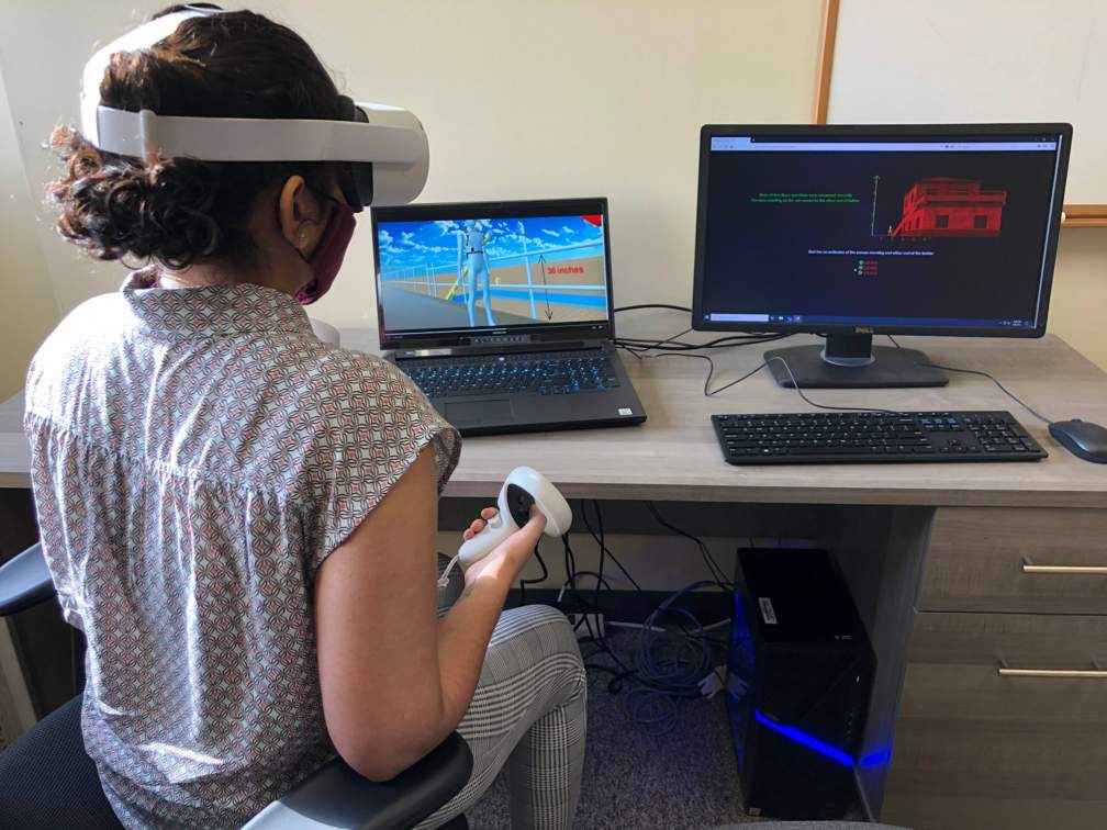 Student using VR for Math