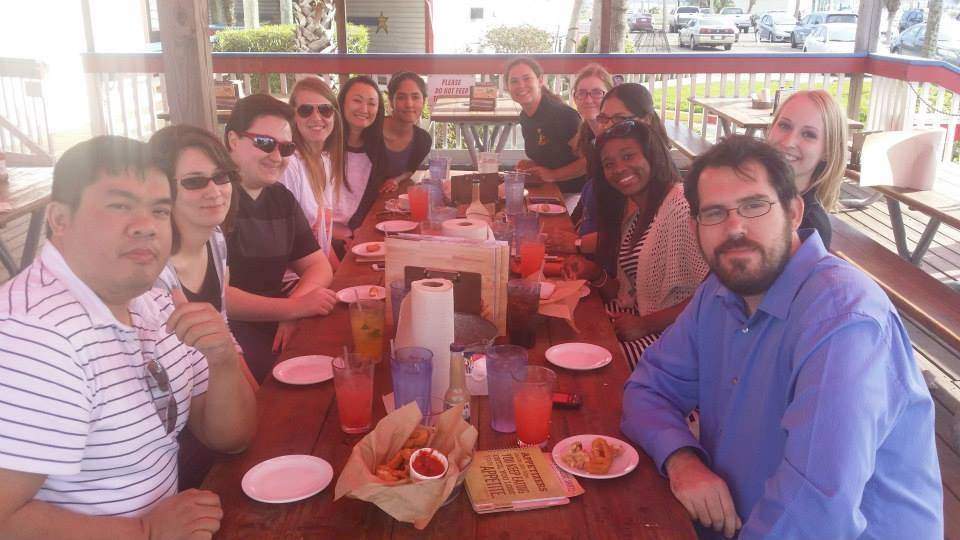 Students at dinner in Corpus