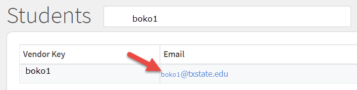 email address displayed