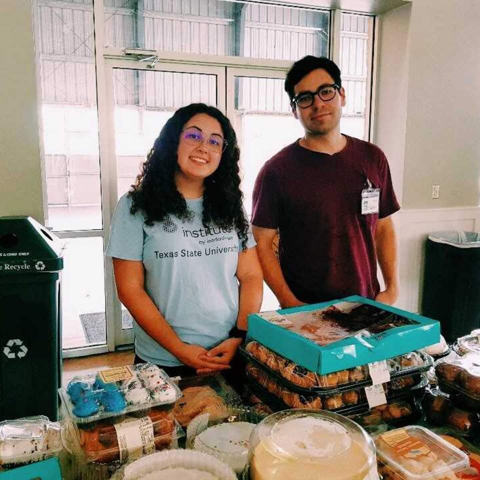 Students volunteering at local food bank