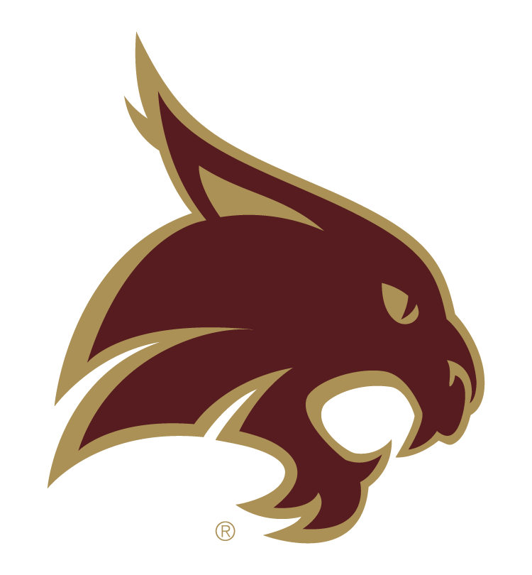 Texas State University bobcat logo.