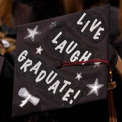 "Live Laugh Graduate" cap