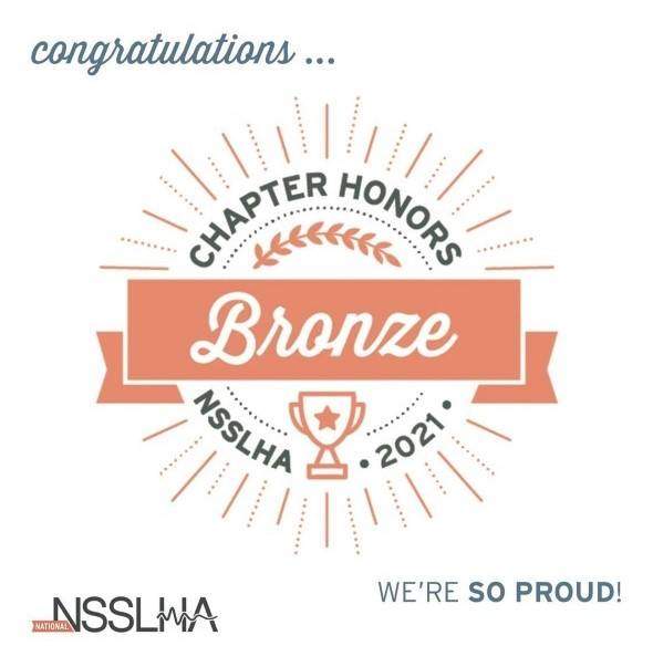 CDIS NSSLHA Bronze Level Chapter Honors Award