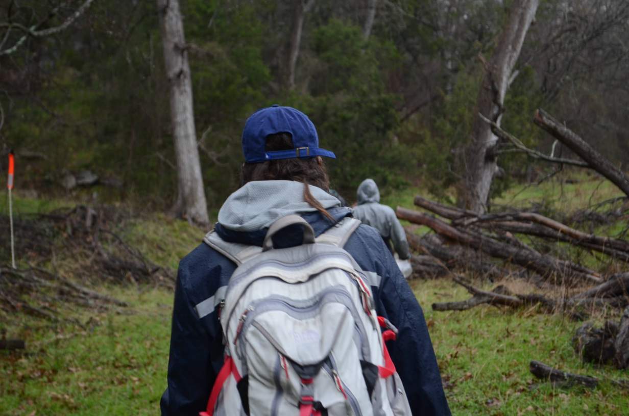 backpacking on an adventure trip in the woods
