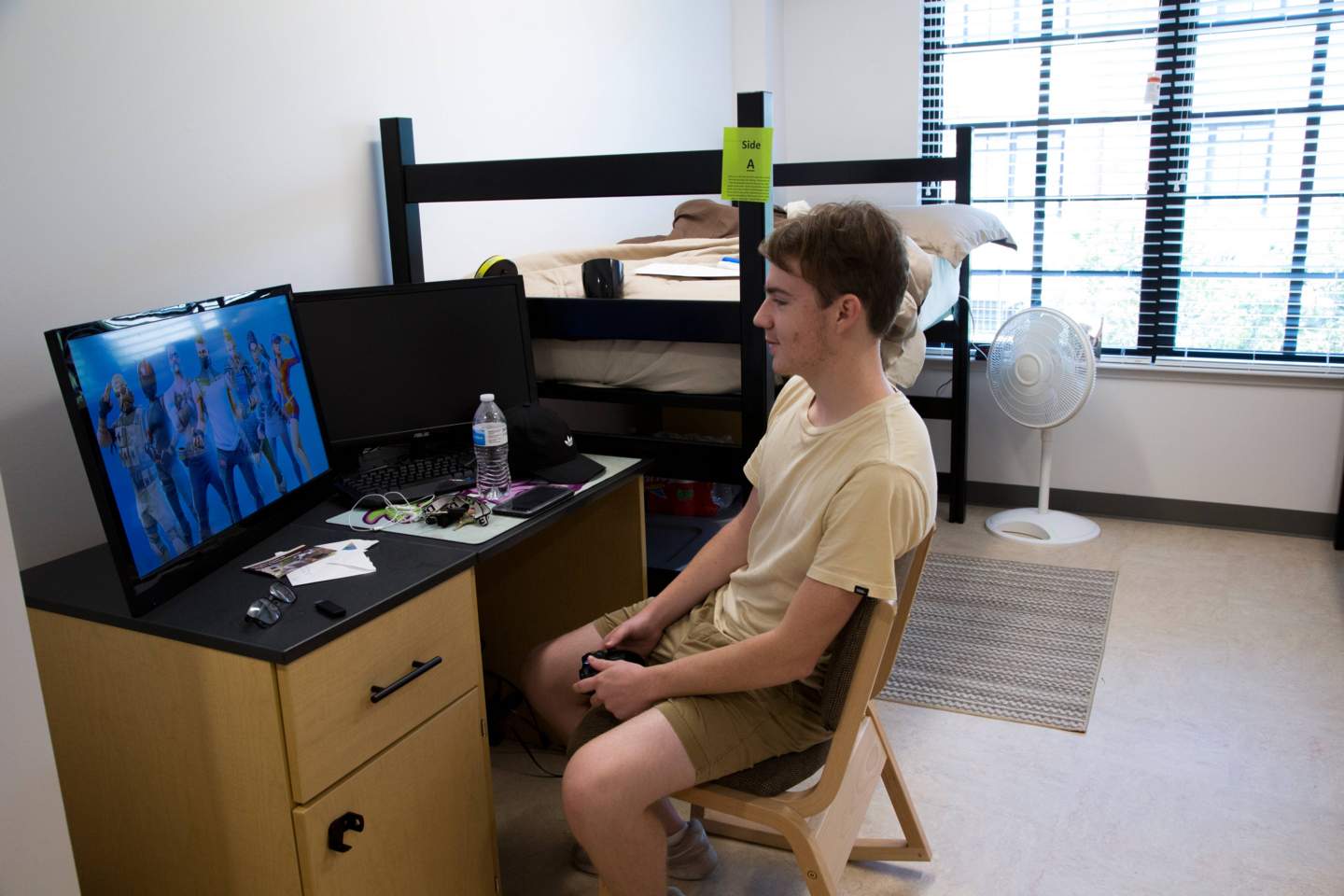 student in residence hall