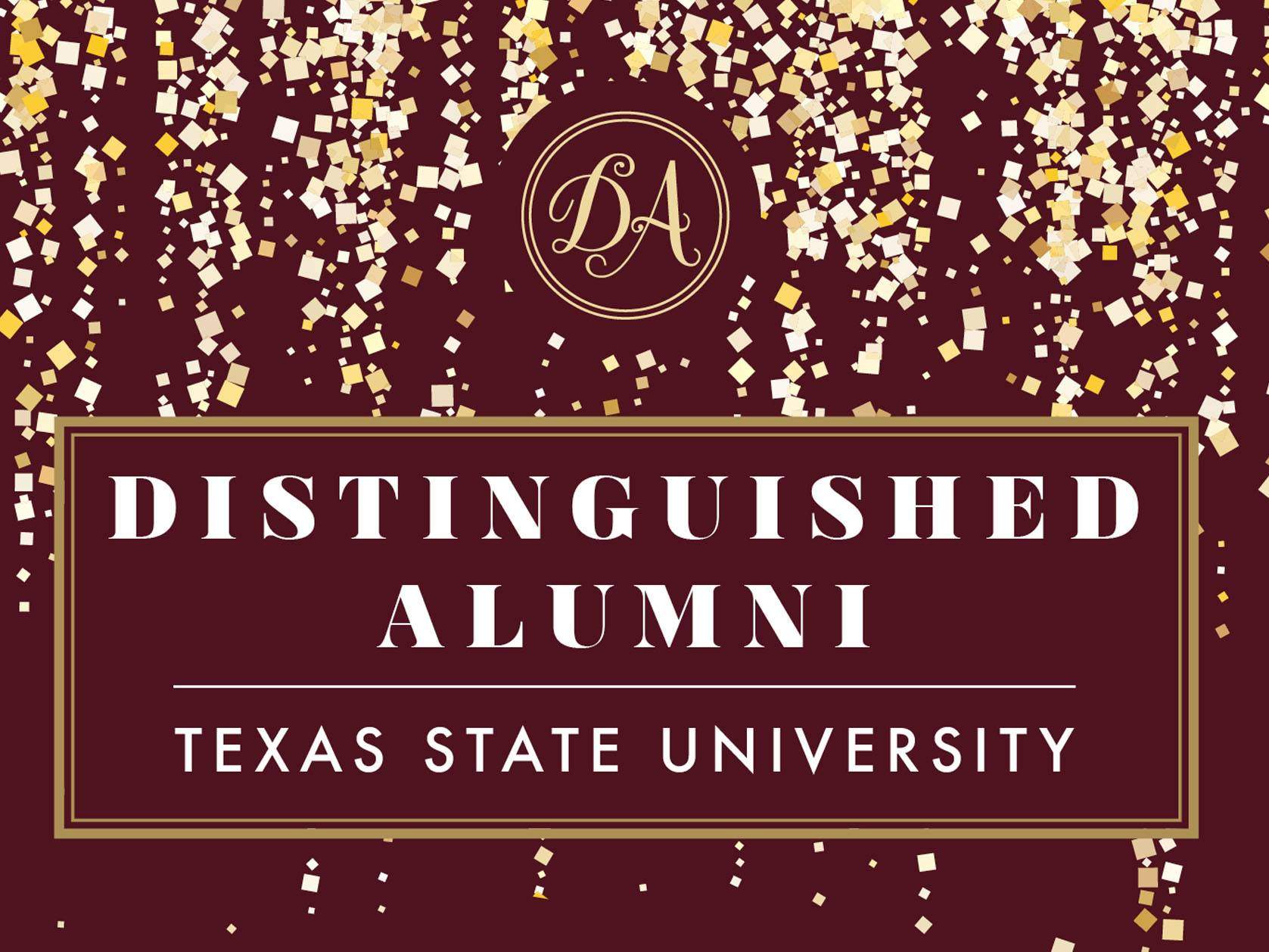 graphic reading "distinguished alumni"