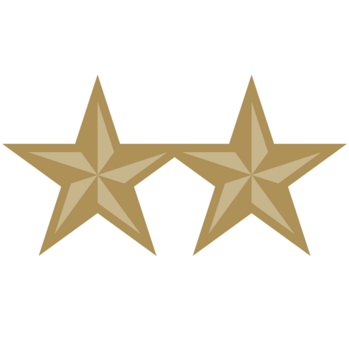 Two gold stars signifies the Chief of Police