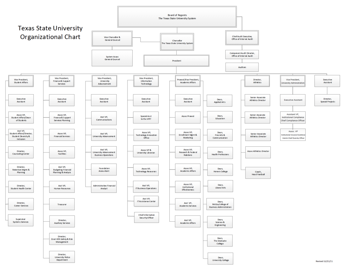 university organizational chart