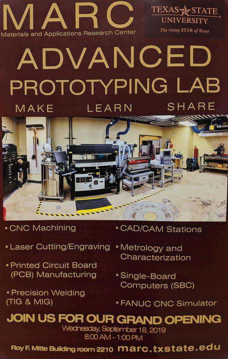 Flyer for marc advanced prototyping lab