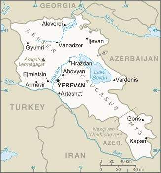 Political Map of Present-Day Armenia