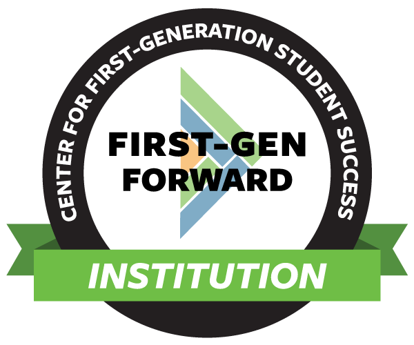 First-Gen Forward logo with text: Center for First-Generation Student Success