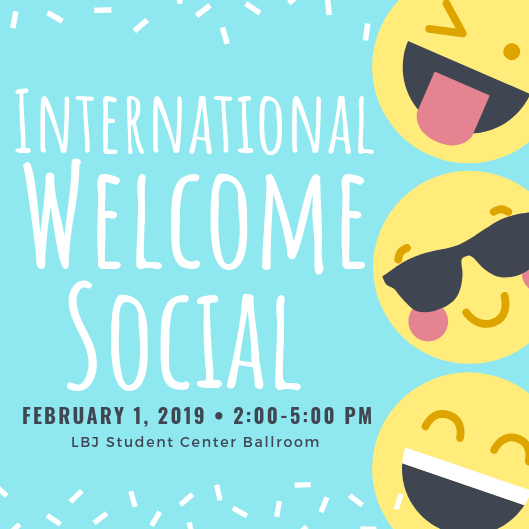 Spring 2019 International Welcome Social Flyer