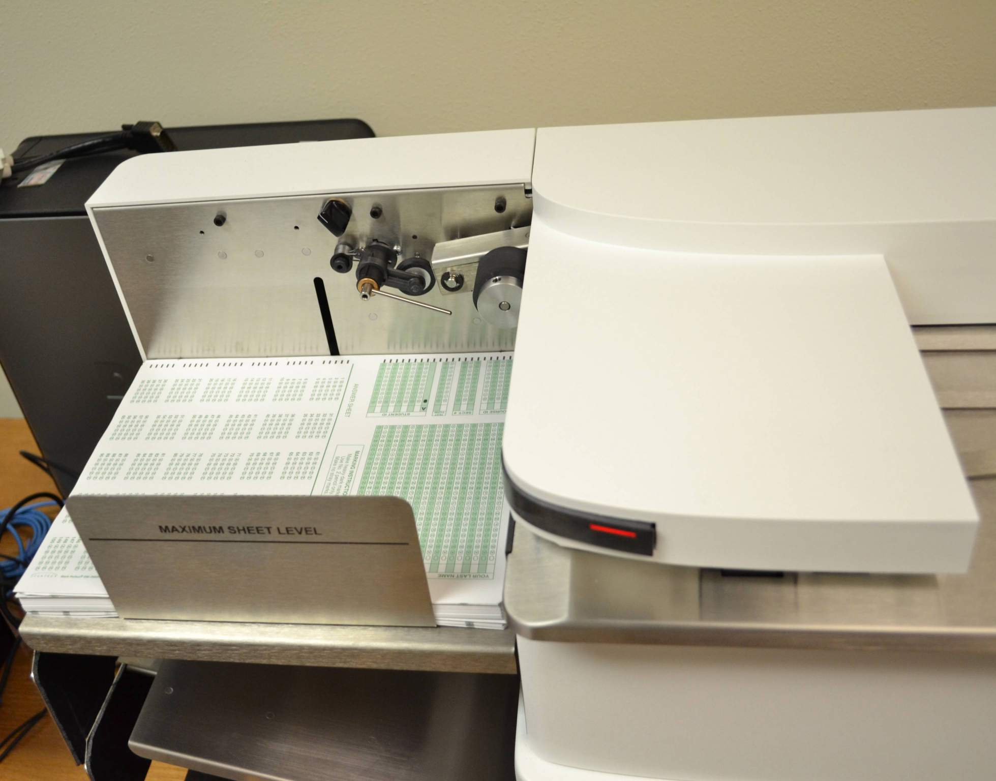 a scanner with scantron sheets