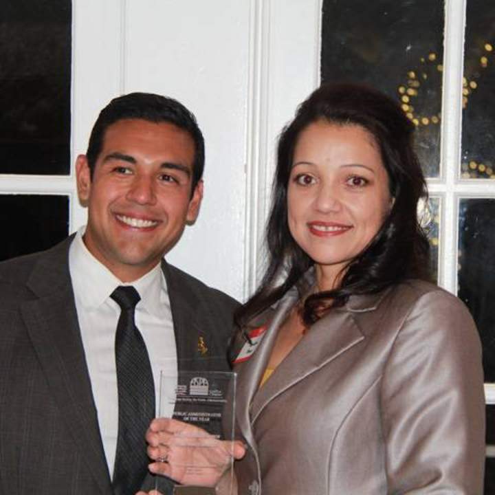 Ms. Magdalena Blanco,  Public Administrator of the Year Awardee with Gabriel Sepulveda, President of Cen Tex ASPA
