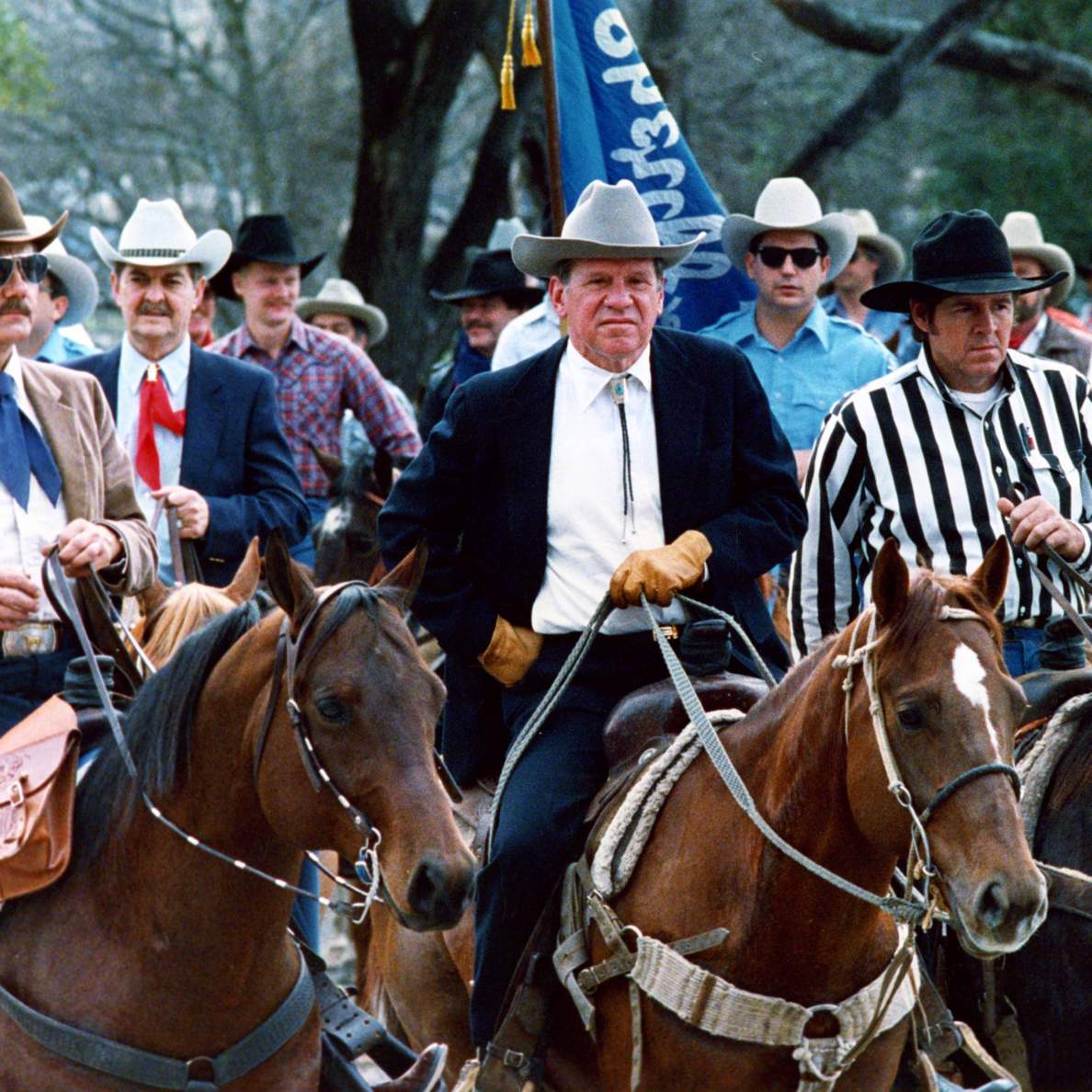 Bill Hobby and Rodeo riders (Probably in Austin)