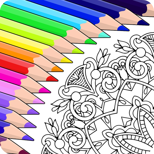 Multicolor colored pencils, black and white flower design