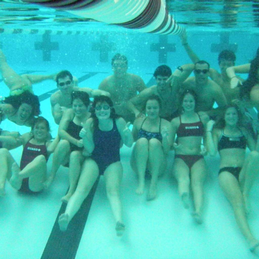 lifeguard team posing for underwater picture