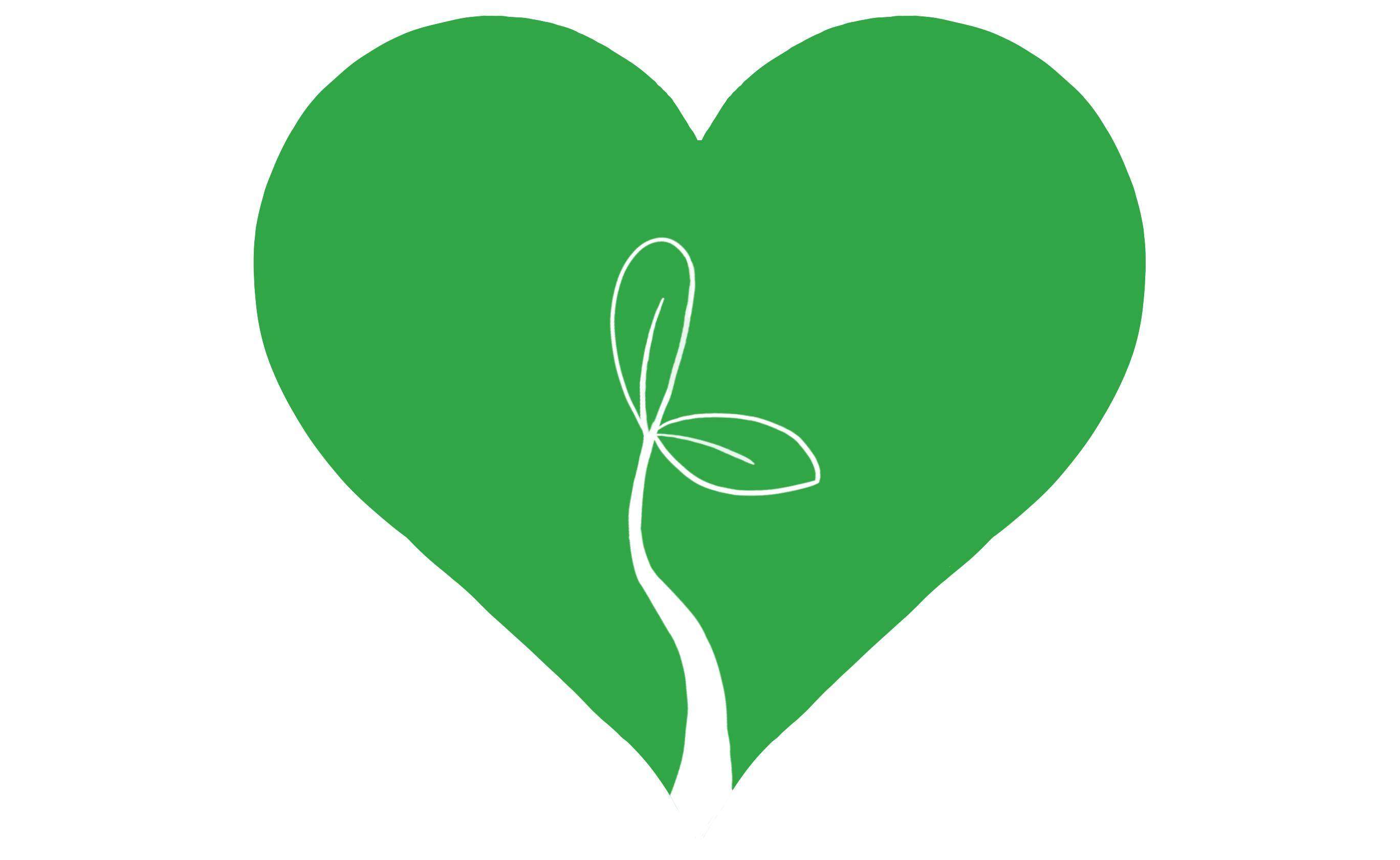 Green Heart with a sprout growing in the center