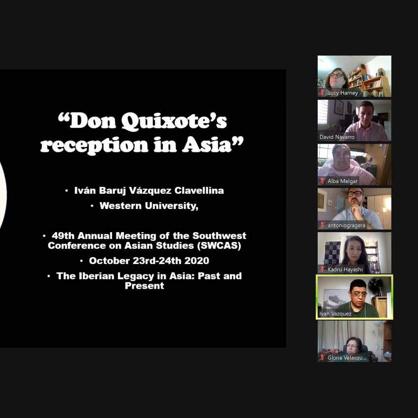 Seven people. Text: "Don Quixote's reception in Asia"
