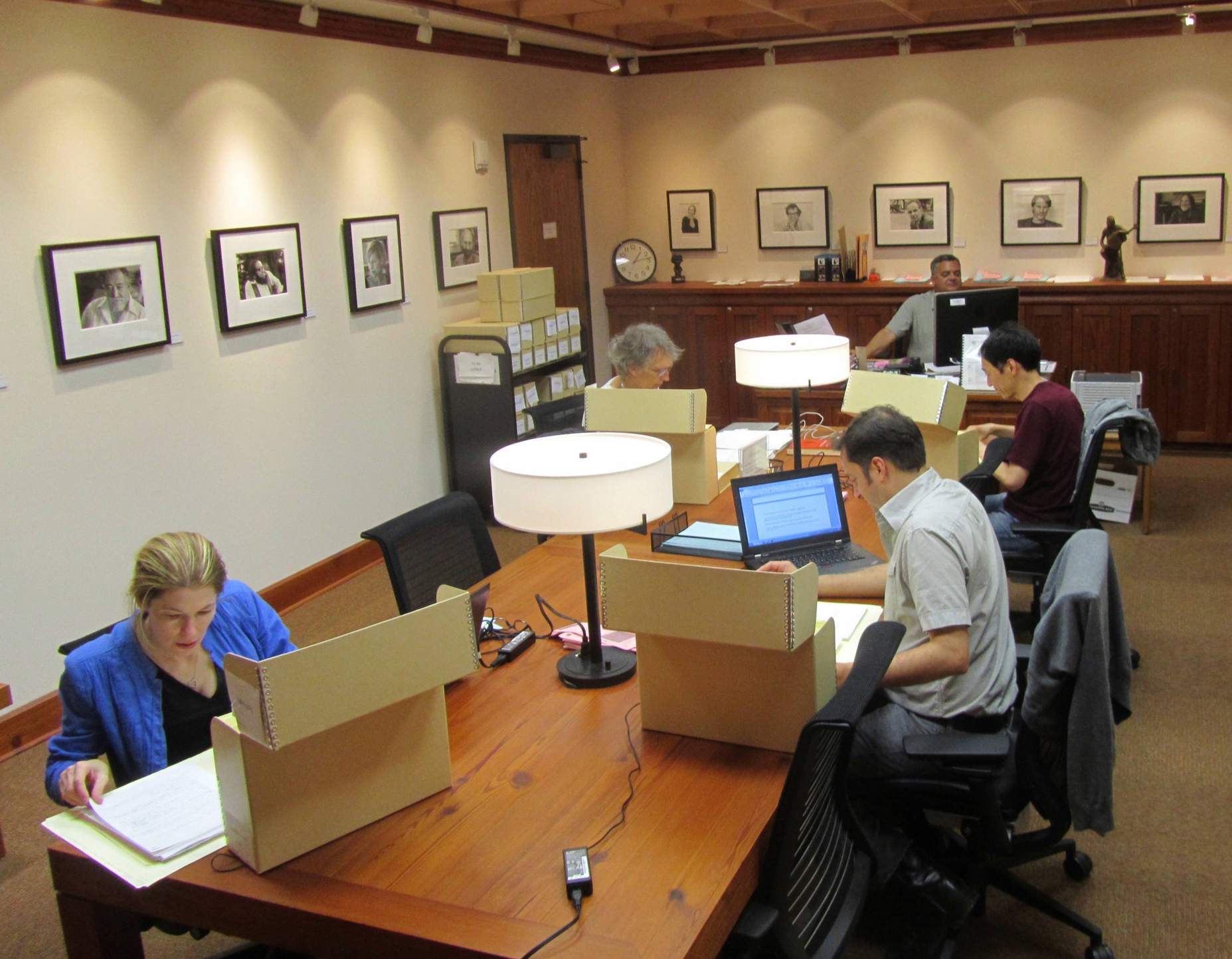 researchers in reading room