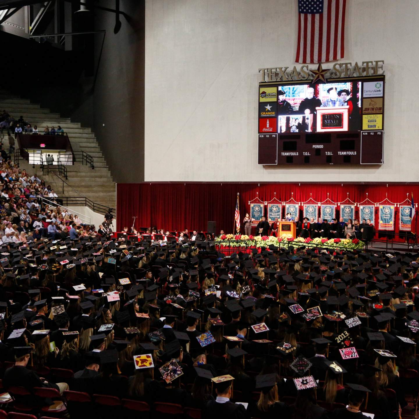 Wide shot view of graduates  