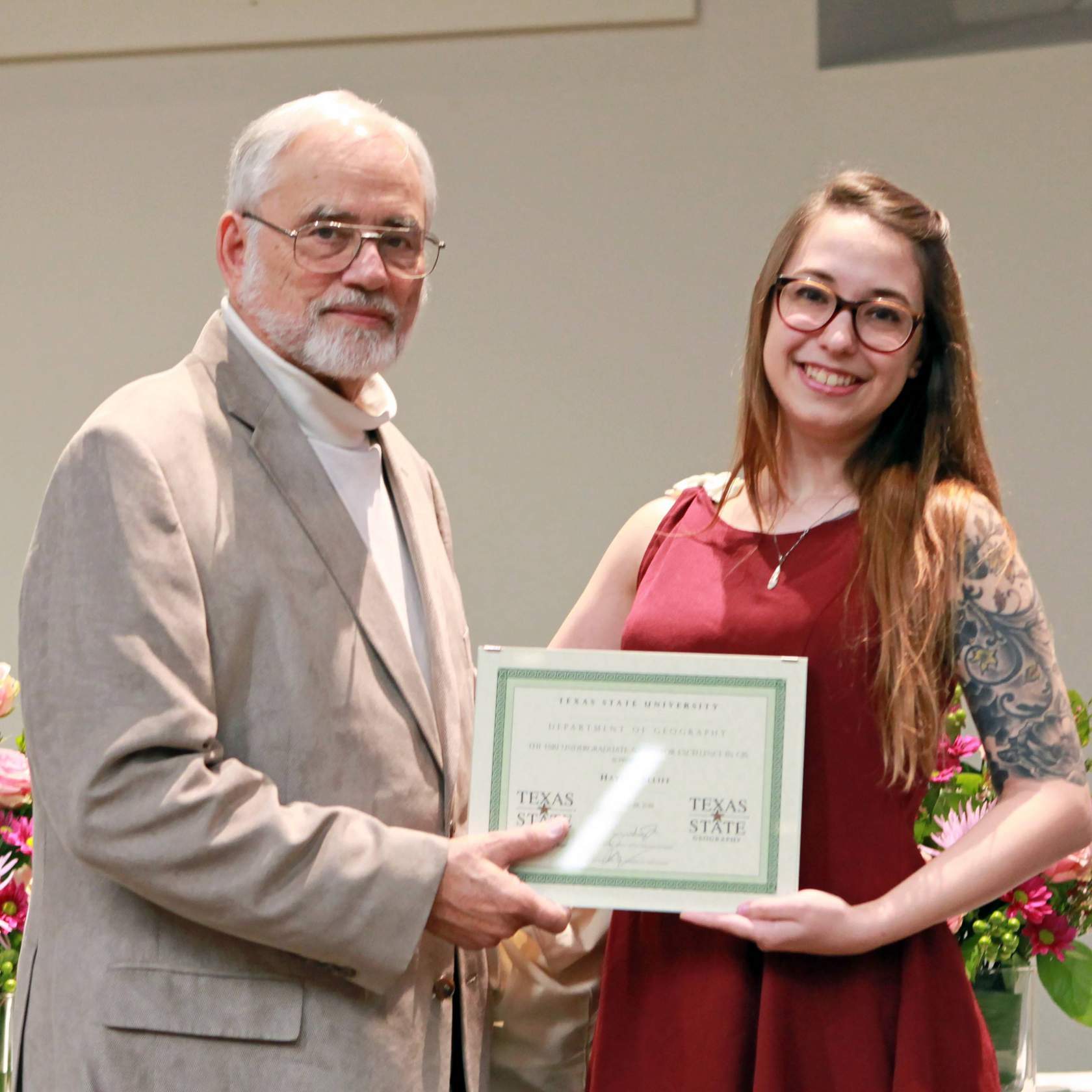 a HElliff ESRI Undergraduate Award for Excellence in GIS