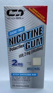 Nicotine Gum 2 mg, 20 count box