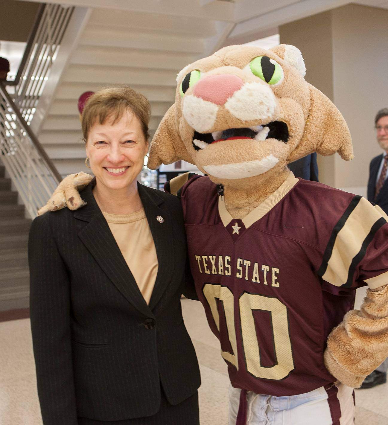 trauth smiling with boko mascot