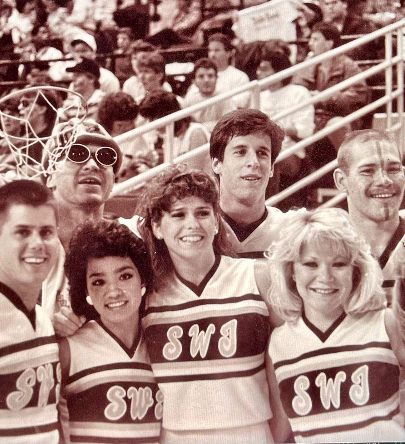 old photo of group of cheerleaders
